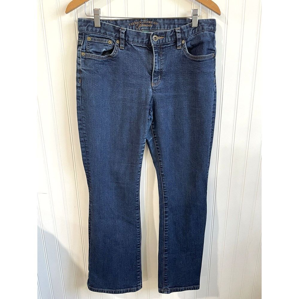 Lauren Jeans Co Premium Contemporary Bootcut Jeans Womens‎ 12P Blue Medium Wash